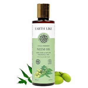 earth like 100 pure cold pressed neem oil 200ml  skin amp hair care  deep moisturizing skin hydration amp scalp nourishment  multi-purpose beauty oil for men amp women