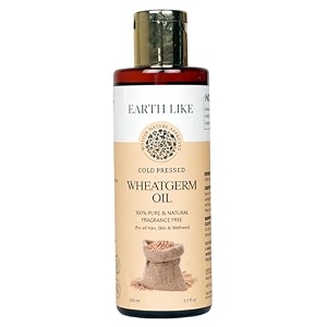 earth like cold pressed wheat germs carrier oil - 100 pure and natural- suitable for all skin types pure oil use for hair care skin care 100ml