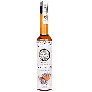 earth like premium kachi ghani pure mustard oil 500g rich aroma amp flavour of real mustard seeds  healthy cooking oil for daily use  sarso ka tel  naturally cholesterol free