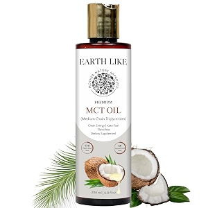 earth like mct oil 200ml  100 pure medium chain triglycerides from coconut oil for energy amp metabolism boost  quick energy source for keto amp low-carb lifestyles  easy daily nutrition oil