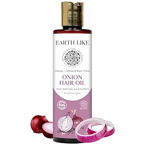 earth like onion hair oil 200ml - natural oil for hair growth strengthening roots preventing hair fall nourishing scalp and enhancing shine - 100 herbal oil for healthy thick hair