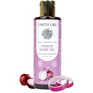 earth like onion hair oil for hair growth amp hair fall control  enriched with onion extract amp essential oils  100 natural paraben amp sulfate free herbal hair oil for all hair types  100ml