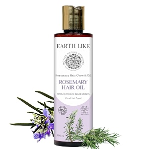earth like rosemary hair growth oil 200ml  herbal oil for strong healthy hair amp scalp nourishment reduces hair loss stimulates hair growth amp restores shine