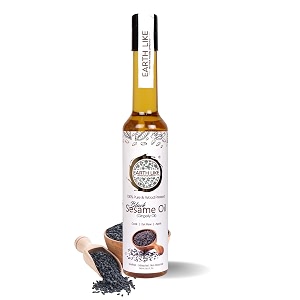 earth like wood pressed black sesame oil 500ml - virgin cold pressed gingelly oil  nutrient-rich amp antioxidant packed  ideal for cooking skin amp hair care  authentic ghani chekku oil