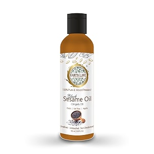 earth like wood pressed black sesame gingellytil oil 100ml  virgin cold pressed edible oil  rich in nutrients amp antioxidants  perfect for cooking skin amp hair care  pet bottle
