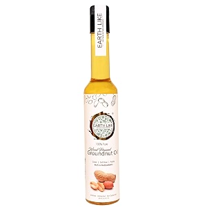 earth like wood pressed groundnutpeanut oil 500ml - virgin cold pressed edible oil  chemical-free unadulterated kachi ghani peanut oil for daily cooking frying amp healthy diet