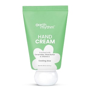 earth rhythm hand cream - cooling aloe for dry amp rough hand intense moisturization non greasy  fast absorbing moisturizes enriched with ceramides  shea butter cacao seed butter for men amp women - 30ml
