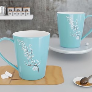 the earth store blossom blue coffee mug set of 2 ceramic mugs to gift to best friend tea mugs microwave safe coffee mugs ceramic tea cups 330 ml each