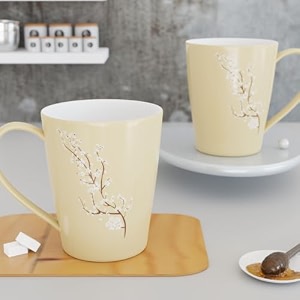 the earth store blossom cream coffee mug set of 2 ceramic mugs to gift to best friend tea mugs microwave safe coffee mugs ceramic tea cups 330 ml each