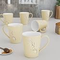The Earth Store Blossom Cream Coffee Mug – 330ML Ceramic Coffee Mugs Set of 6 | Microwave &amp; Dishwasher Safe Coffee Cups &amp; Mugs for Home, Office &amp; Gifting