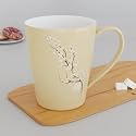 The Earth Store Blossom Cream Coffee Mug Set of 1 Ceramic Mugs to Gift to Best Friend, Tea Mugs, Microwave Safe Coffee Mugs, Ceramic Tea Cups (330 ml Each)