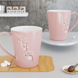 the earth store blossom pink coffee mug set of 2 ceramic mugs to gift to best friend tea mugs microwave safe coffee mugs ceramic tea cups 330 ml each