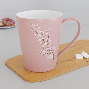 the earth store blossom pink coffee mug set of 1 ceramic mugs to gift to best friend tea mugs microwave safe coffee mugs ceramic tea cups 330 ml each