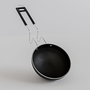 the earth store ecoluxe iron tadka pan with steel handle for kitchen 11cm diameter compatible with gas stove  dal tadka pan for cooking  black