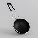 The Earth Store Ecoluxe Iron Tadka Pan with Steel Handle for Kitchen 11CM Diameter Compatible with Gas Stove | Dal Tadka Pan for Cooking | Black