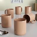 The Earth Store Pink Charm Marble Ceramic Coffee Mug 300ML | Tea Mug | Dishwasher &amp; Microwave Safe | Perfect for Christmas Gift | New Year Gift | Birthday Gift Set of 6