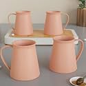 The Earth Store Pink Meadow Coffee Mug - 320ml Each Capacity, Microwave and Dishwasher Safe Ceramic Coffee Mug Perfect for Every Occasion (Set of 4)