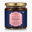 Earthen Story Sun Cooked Gulkand Without Sugar 200gm | Lab Tested for 290+ Pesticides | Indian Pink Damask Rose & Dhaga Mishri | 100% Natural Rose Petal Jam in Glass Jar | Ayurvedic coolant