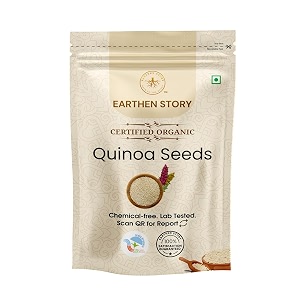 earthen story certified organic raw quinoa seeds 500 g  lab tested for 200 pesticides  npop approved amp traceable with transaction certificate  gluten-free high protein amp fibre
