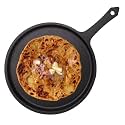 Earthfit Pre-Seasoned Cast Iron Dosa Tawa with Long Handle (10-Inch / 25 cm) Ideal for Dosa, Uthappam, Roti &amp; Chapati - Flat Iron Tawa Non-Stick Dosa Pan for Versatile Cooking.