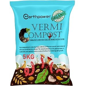 earthpower vermicompost fertilizer manure for plants 5 kg vermi compost for plant organic manure for plants  fertilizer for home gardening  natural booster for flowering plant 5kg