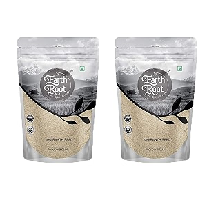 earthroot natural amaranth rajgira gluten-free ancient grain high in protein iron amp fibre  ideal for fasting rotis porridge amp healthy snacks pack of 2 1 kg each