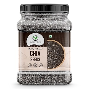 earthy eats chia seeds 500 gm rich in calcium proteinampfibrewhole chia for smoothies salads bakingampcooking  ideal for kitchen pantryampeveryday usejar pack