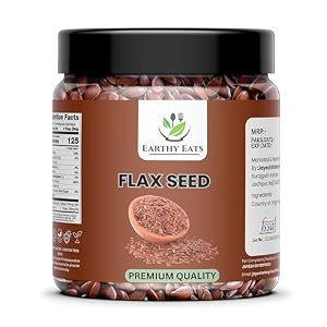 earthy eats flax seeds 500g - alsi seeds  flax seeds for hair growth  raw seeds for eating  source of iron amp dietary fibre  rich in protein pack of 1 500gm