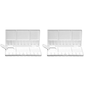 color palette for paint mixing 20 color compartments and 5 mixing compartments close size 200mm x 95 mm open size 200mm x 200mm cp08 rectangle box small pack of 2