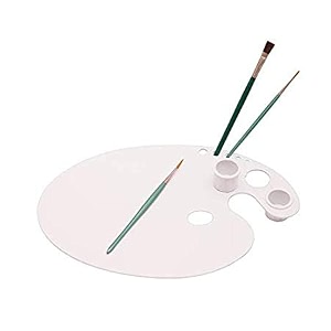 color palette paint mixing comes with two detachable oil dippers and five brush holders holes size 405 mm x 279 mm cp11 oval flat pack of 1