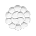 Color Palette for Paint Mixing, Mountable, 10 Color compartments, 4 Water Storage Compartment, Size: 190 MM Diameter, A034, Big Flower Pack of 5.