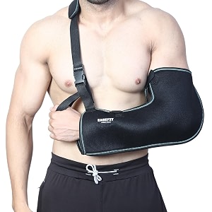 arm supporter arm sling pouch belt with elbow support arm immobilizer brace for fracture sprain dislocation and pain relief m black