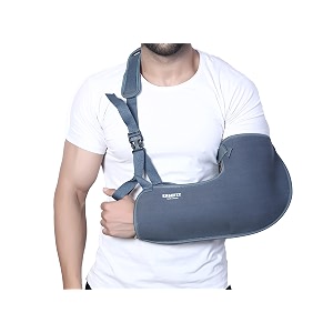 arm supporter arm sling pouch belt with elbow support arm immobilizer brace for fracture sprain dislocation and pain relief l grey