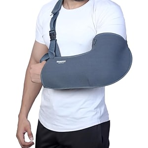 arm supporter arm sling pouch belt with elbow support arm immobilizer brace for fracture sprain dislocation and pain relief m black
