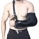 Arm Supporter Arm Sling Pouch Belt with Elbow Support, Arm Immobilizer Brace for Fracture, Sprain, Dislocation and Pain Relief (XL, Black)