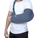 Arm Supporter Arm Sling Pouch Belt with Elbow Support, Arm Immobilizer Brace for Fracture, Sprain, Dislocation and Pain Relief (XL, Grey)