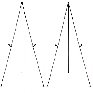 easel display stand for painting amp poster display lightweight collapsible portable tripod stand floor stand with adjustable canvas holders foldable art display stand for artiststeel pack of 2