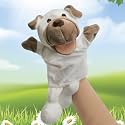 Easfan Puppy Hand Puppet with Movable Mouth Plush Dog Toy for Kids 12.5"