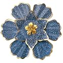 EASICUTI Blue Metal Flower Wall Decor Boho Metal Wall Art Decorations Hanging For Indoor Outdoor Home Bathroom Patio Fence Garden Bedroom Living Room Or Wall Sculptures 12 Inch
