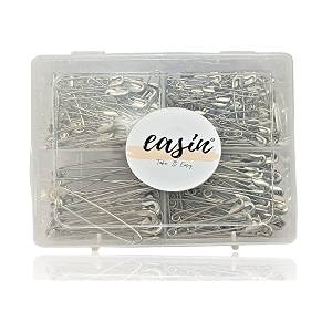 assorted safety pins bulk for women amp girls different sizes heavy duty silver sewing safety pin with reusable partition box pack of 400
