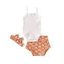 Easisim 3pcs Newborn Baby Girls Shorts Set