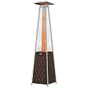 EAST OAK 48,000 BTU Pyramid Patio Heater, Quartz Glass Tube Propane Outdoor Heater with Wheels, Triple Safety Protection, 2025 Upgrade for Home, Backyard &amp; Commercial Spaces, Bronze