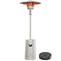 EAST OAK 50,000 BTU Patio Heater with Sand Box, Table Design, Double-Layer Stainless Steel Burner, Wheels, Triple Protection System, Outdoor Patio Heater for Home and Commercial, Light hazel