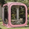 EAST OAK Screen House Tent Pop-Up, Portable Screen Room Canopy Instant Screen Tent 6 x 6 FT with Carry Bag for Patio, Backyard, Deck &amp; Outdoor Activities, Pink