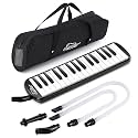 Eastar 32-Key Melodica Beginners Air Piano Keyboard, Tubes & Case, Black