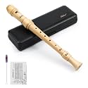 Eastar ERS-31BM Baroque Maple Wood Soprano Recorder Set C Key 3 Piece Instrument with Hard Case,Joint Grease,Fingering Chart and Cleaning Kit