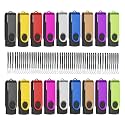 8GB 2.0 USB Flash Drive 20-Pack Thumb Drives Bulk with Lanyards