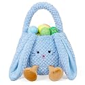 Easter Basket Plush for Kids, Cute Bunny Easter Bucket Egg Hunt Bag Boys Girls Festivals Gift