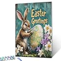 Easter Brown Bunny DIY Paint by Numbers for Adults Colorful Eggs Paint by Number Kit on Canvas with Brushes and Pigment for Beginners Flowers Painting Home Wall Decor Gifts 16"x20" (Frameless)