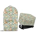 Easter Day Decor 2 Pcs Kitchen Countertop Stand Mixer Blender and Toaster Maker Oven Protector Cover with Drawstring Hem, Easter Day Floral Cute Bunny